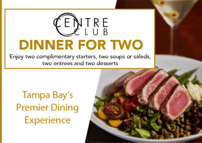 Centre Club - Dinner for 2